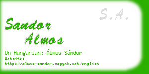 sandor almos business card